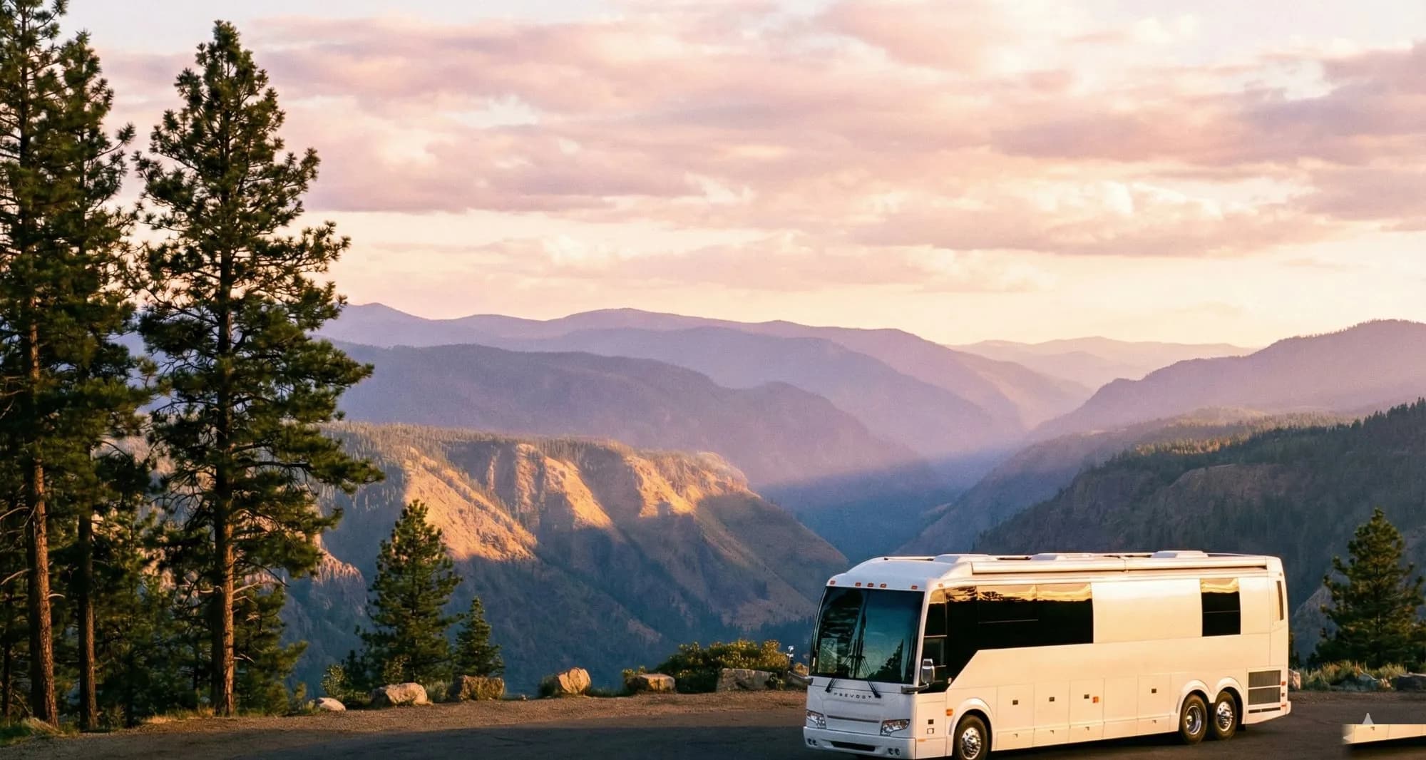Scenic RV road trip landscape